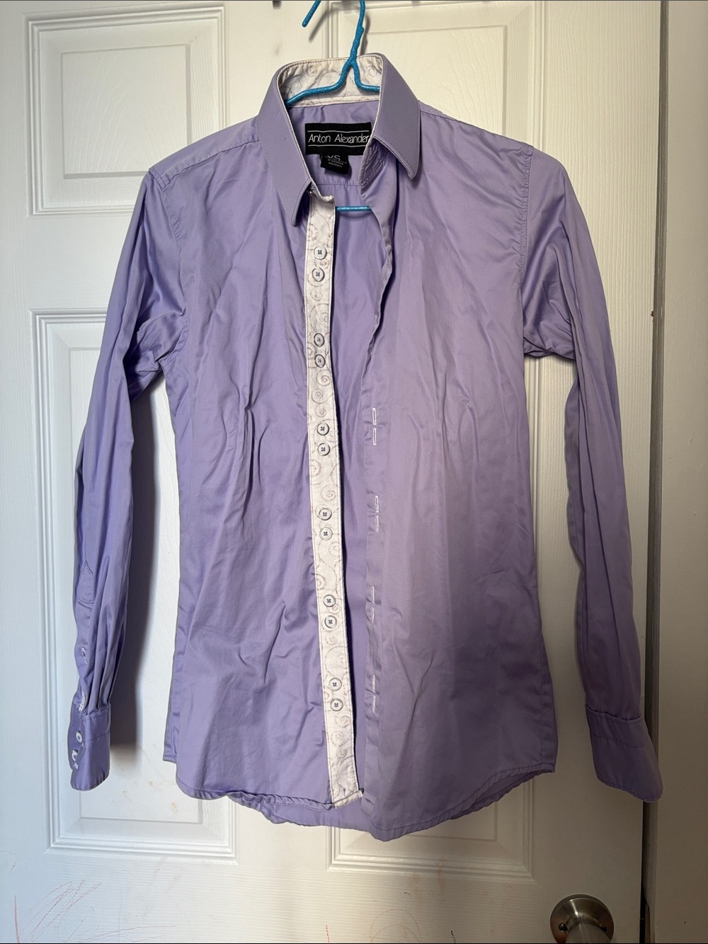 Men's Lavender Dress Shirt with Contrast Placket